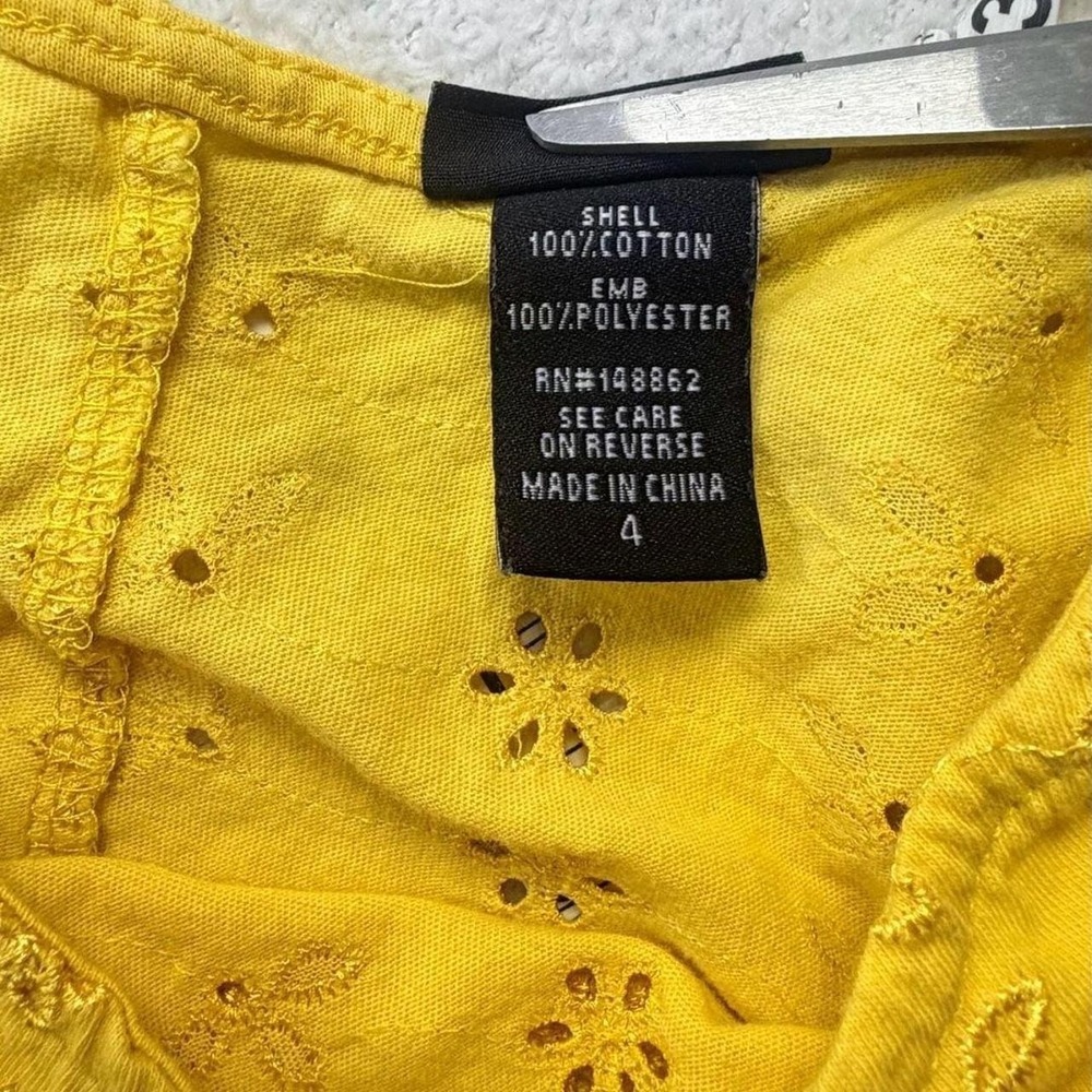 Torrid Yellow Eyelet Embroidered Cami Tank Top Size 4 - Picture 4 of 4